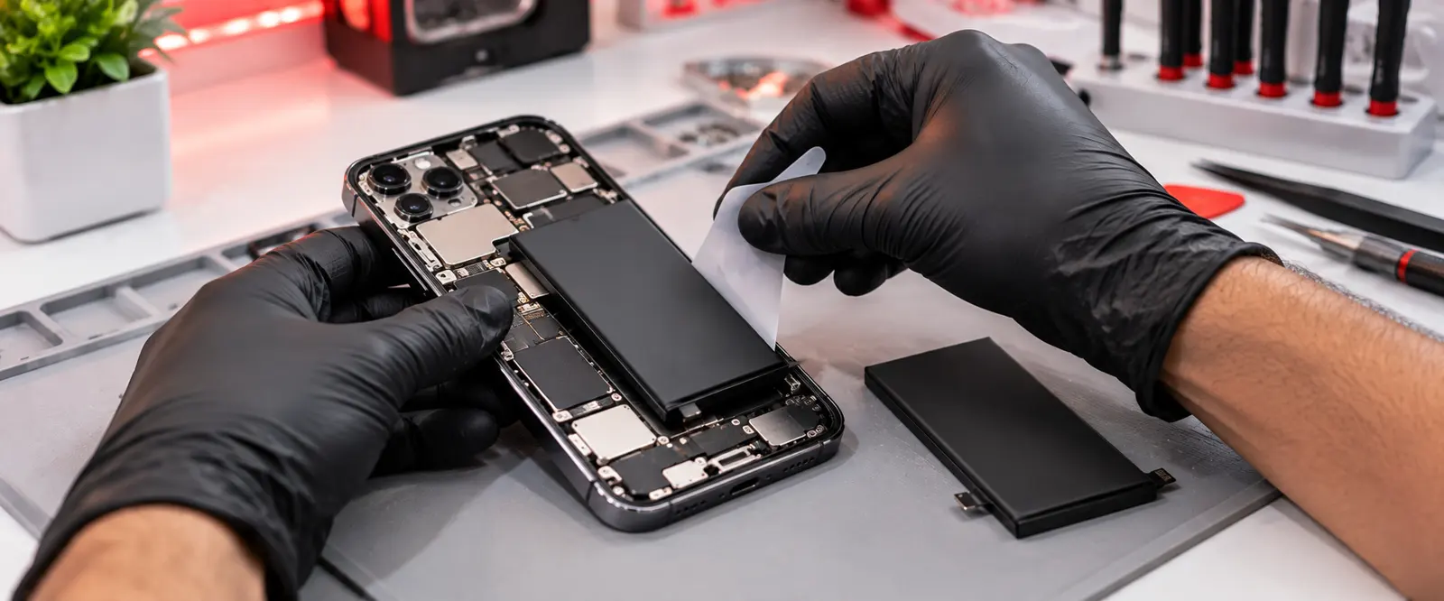 iPhone-Akkutausch in der Werkstatt